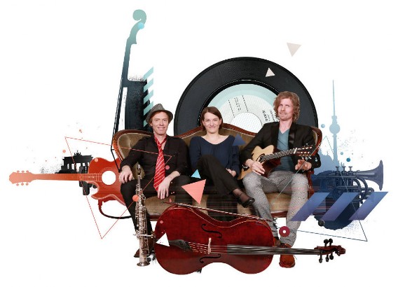 Trio Tsching Collage Collage mit den Bandmitgliedern